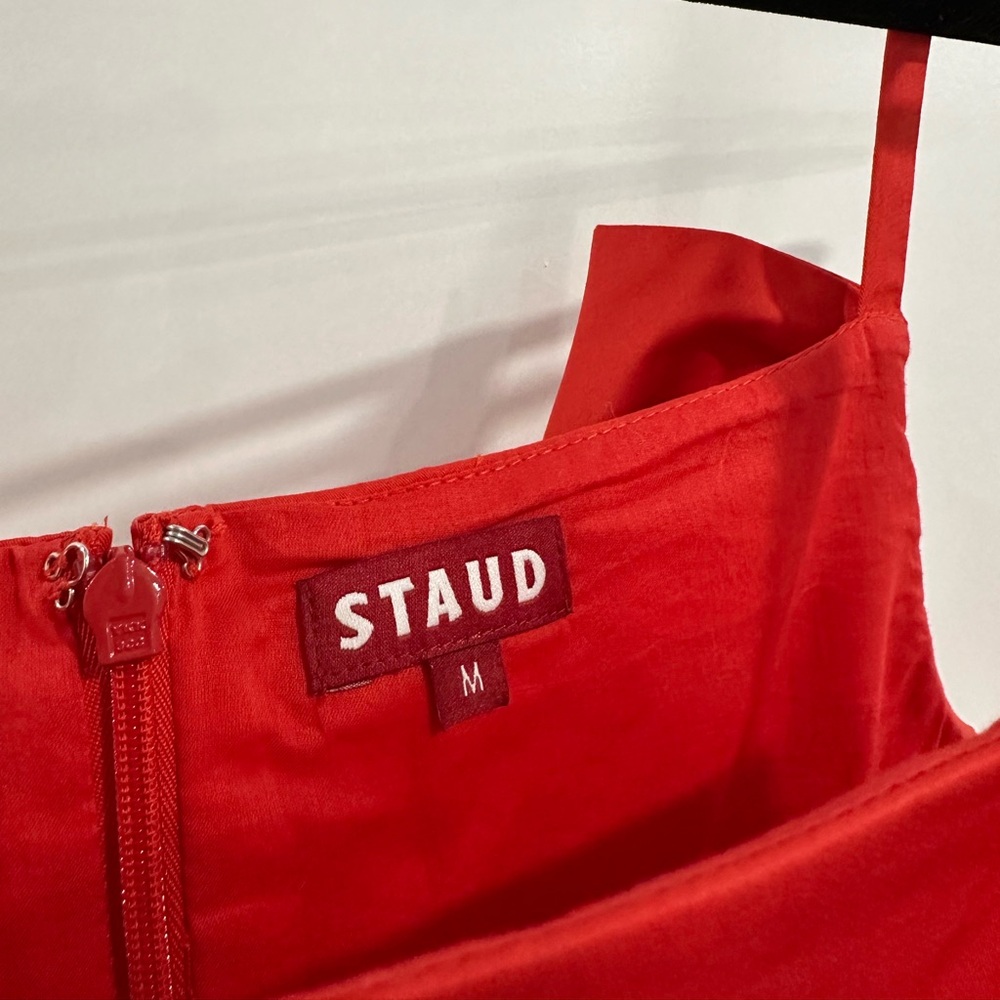 STAUD Red Ruffle-Shoulder Mini Dress - Picture 7 of 7